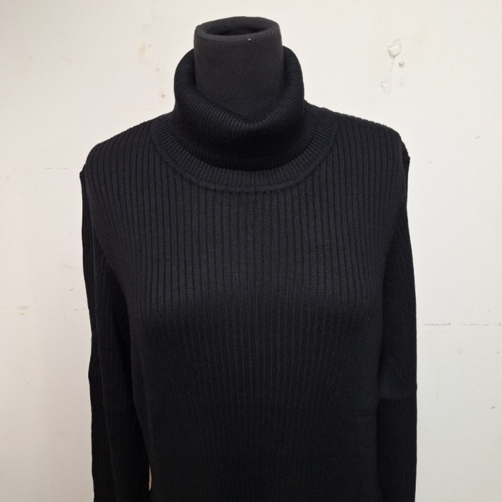 NWT! Women's Long Sleeve Bodycon Sweater Turtleneck Dress, Black - Picture 3 of 8